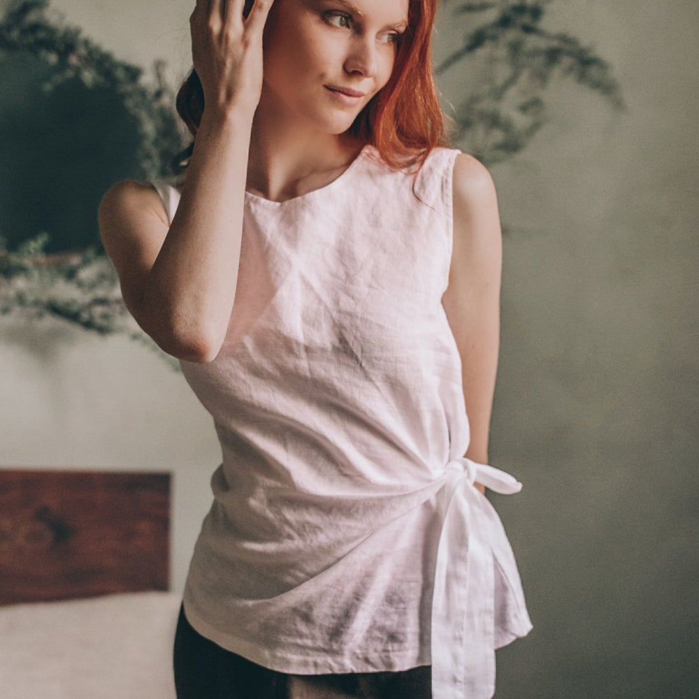 
                      
                        Linen Top with Side Tie Bow
                      
                    