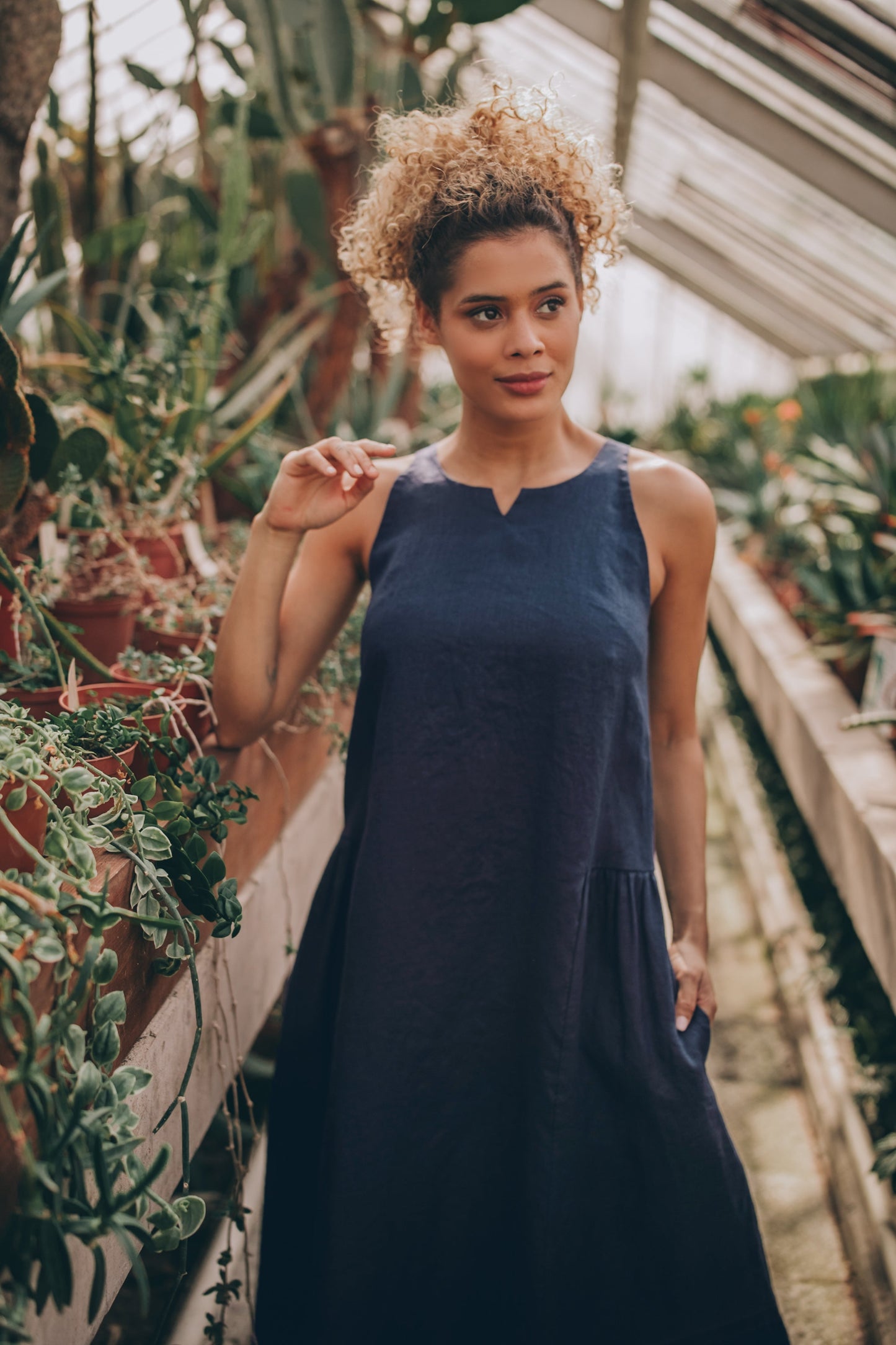 Loose Linen Midi Dress, Summer Midi Dress, Navy Blue Linen Dress, Linen Dress with Pockets, Pleated Linen Dress, Linen Dress for Women, 2XL / Natural Loose Linen Midi Dress, Summer Midi Dress, Navy Blue Linen Dress, Linen Dress with Pockets, Pleated Linen Dress, Linen Dress for Women, 2XL / Natural