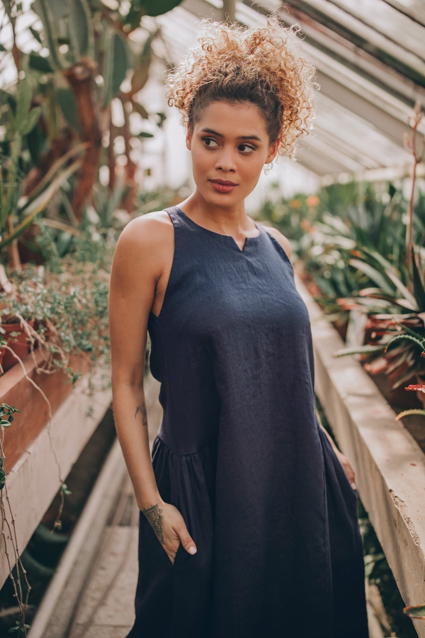 Loose Linen Midi Dress, Summer Midi Dress, Navy Blue Linen Dress, Linen Dress with Pockets, Pleated Linen Dress, Linen Dress for Women, 2XL / Natural Loose Linen Midi Dress, Summer Midi Dress, Navy Blue Linen Dress, Linen Dress with Pockets, Pleated Linen Dress, Linen Dress for Women, 2XL / Natural