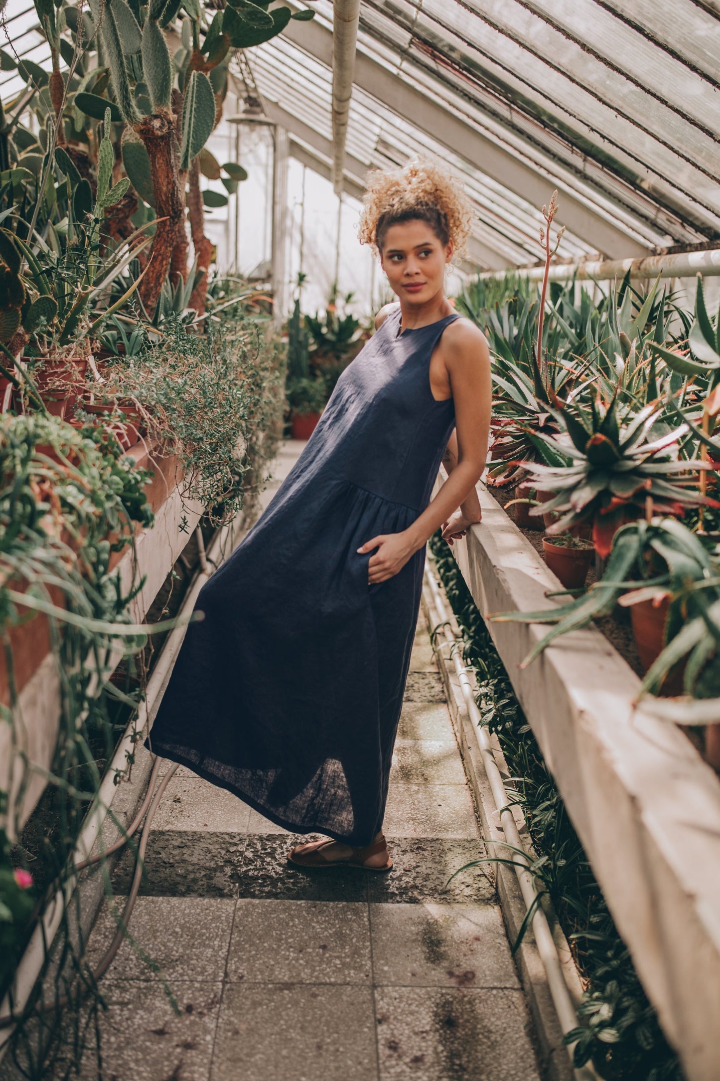 Loose Linen Midi Dress, Summer Midi Dress, Navy Blue Linen Dress, Linen Dress with Pockets, Pleated Linen Dress, Linen Dress for Women, 2XL / Natural Loose Linen Midi Dress, Summer Midi Dress, Navy Blue Linen Dress, Linen Dress with Pockets, Pleated Linen Dress, Linen Dress for Women, 2XL / Natural