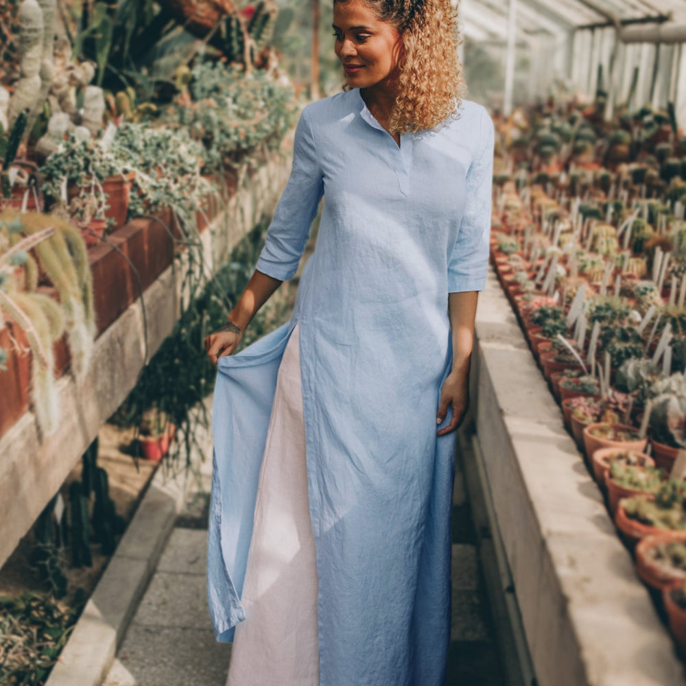 long shirt dress with slits on the side Long Shirt Dress with Slit Side OR