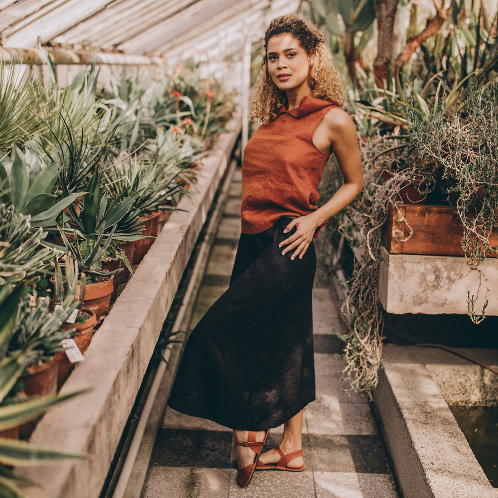 
                      
                        Linen midi skirt with pockets, Visibleartshop
                      
                    