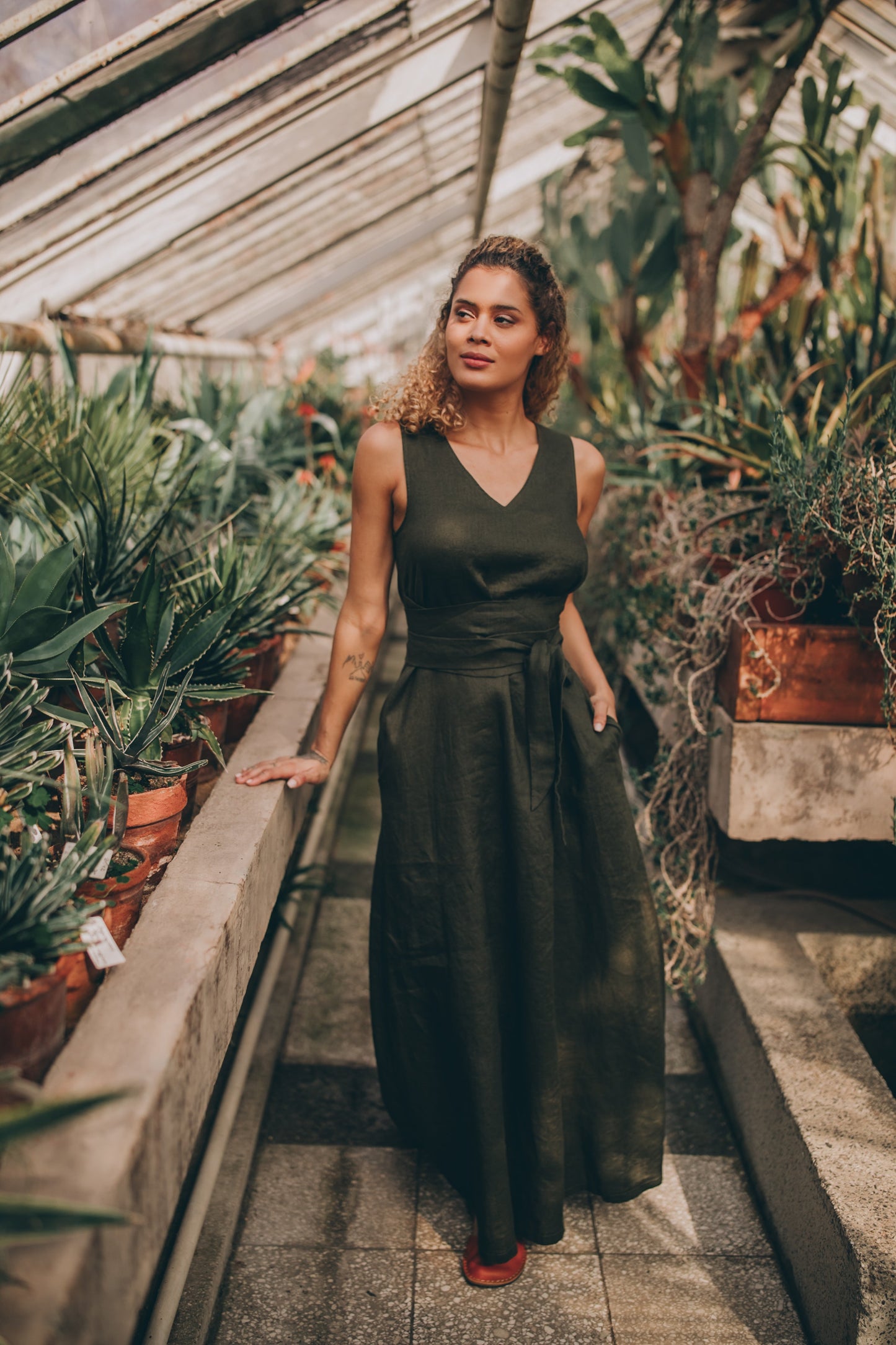 elegant linen dress Maxi linen dress Shally