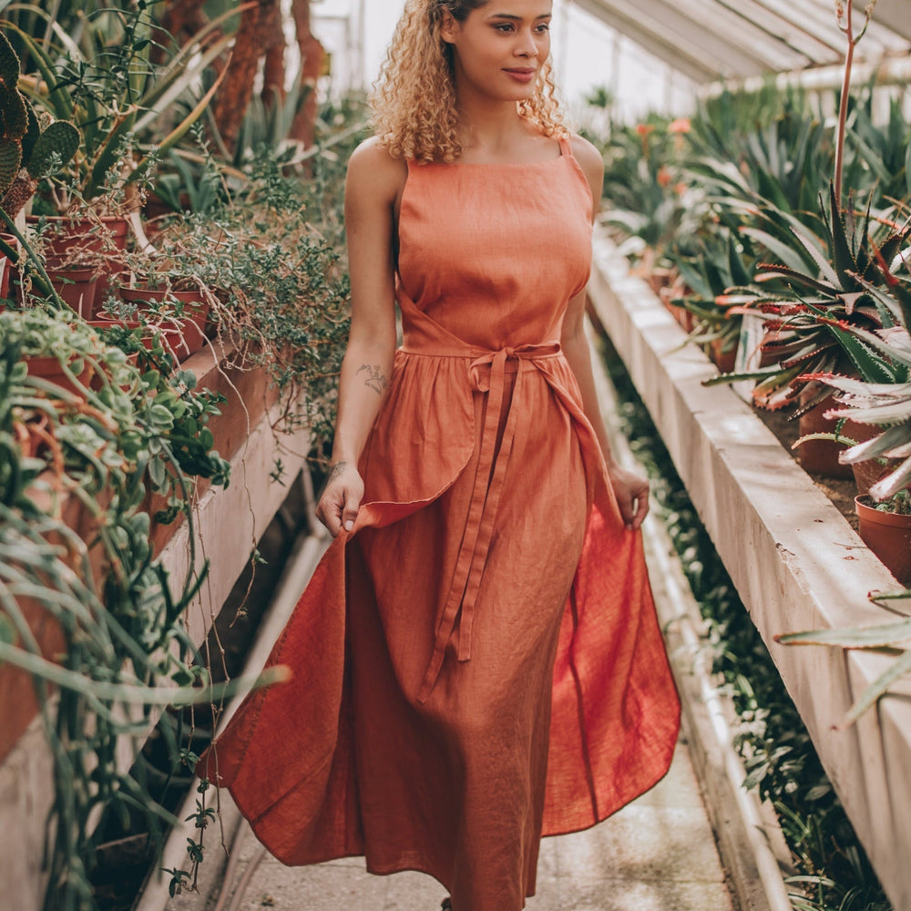 Linen Dress, Summer Midi Dress, Linen Double Wrap Dress, Wrap Tank Dress, Women Linen Clothing, Plus Size Linen Clothing, Boho Linen Dress, 3XL / Linen Dress, Summer Midi Dress, Linen Double Wrap Dress, Wrap Tank Dress, Women Linen Clothing, Plus Size Linen Clothing, Boho Linen Dress, 3XL /