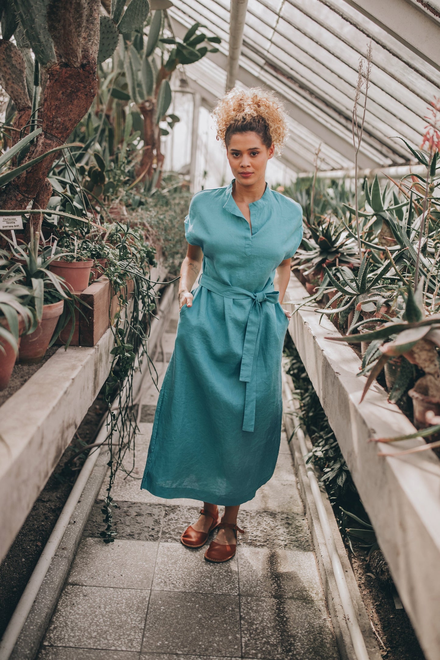 Relaxed Linen Midi Dress with Tie Waist, Summer Linen Shirt Dress, Linen Midi Dress with Waist Belt and Pockets, Linen Clothing for Women, 2XL / Relaxed Linen Midi Dress with Tie Waist, Summer Linen Shirt Dress, Linen Midi Dress with Waist Belt and Pockets, Linen Clothing for Women, 2XL /