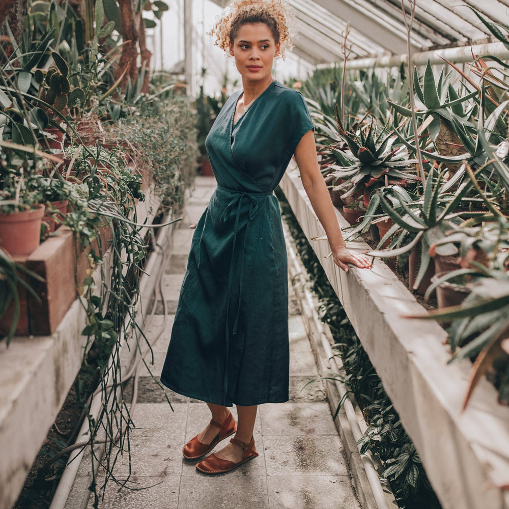 Stylish Dresses Best Wrap Dresses 2019 Linen Wrap Midi Dress, Deep Green Summer Dress Israel Stylish Dresses Best Wrap Dresses 2019 Linen Wrap Midi Dress, Deep Green Summer Dress Israel