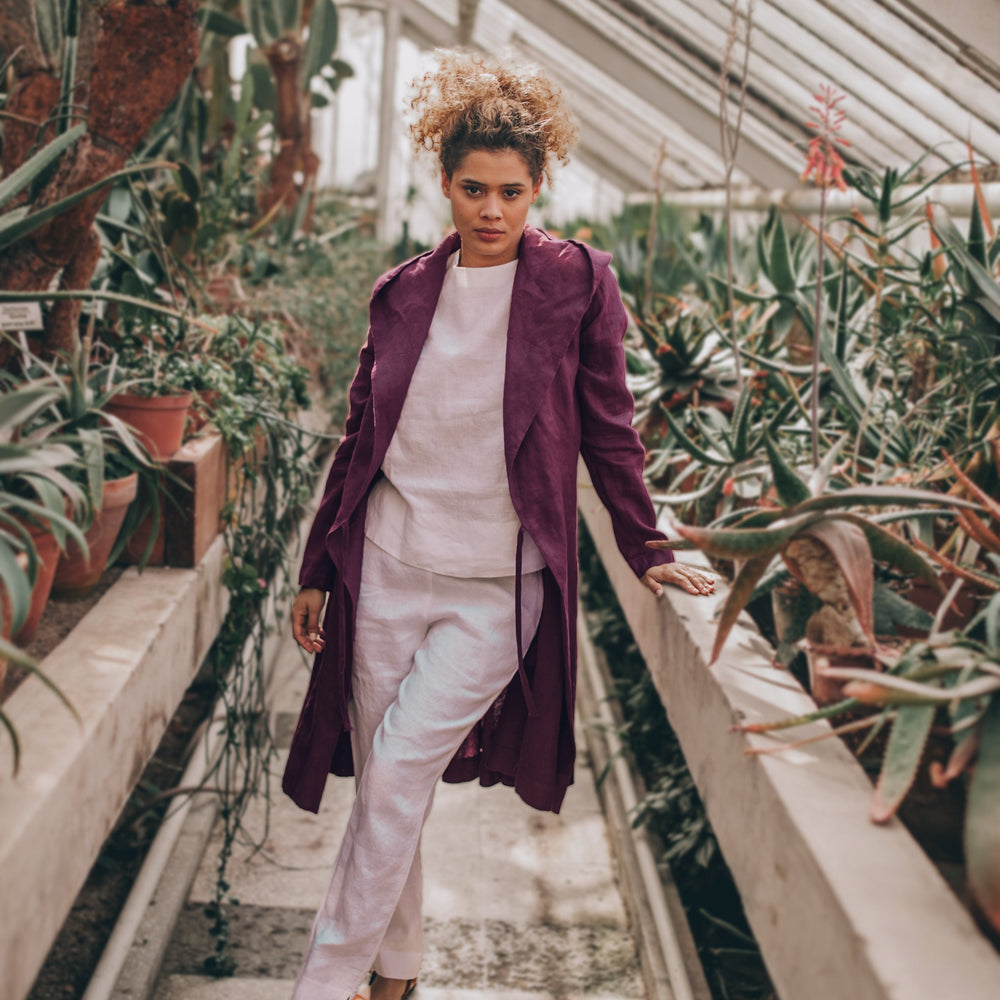 Midi Length Summer Linen Coat, Visibleartshop