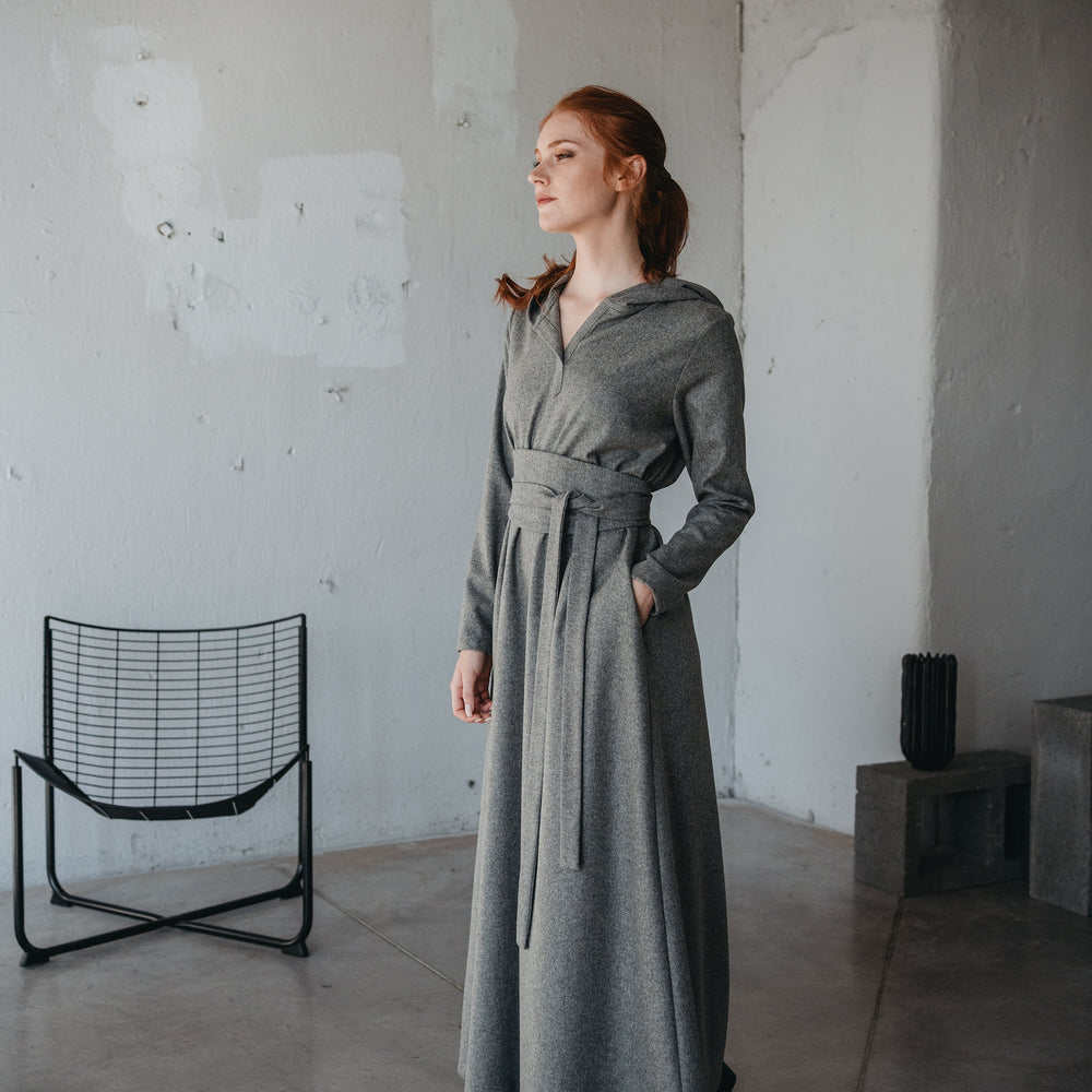 
                      
                        Hooded Wool Maxi Dress, VisibleArtShop
                      
                    