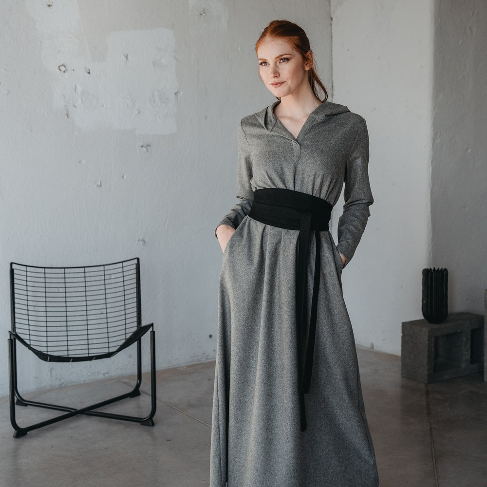 
                      
                        Hooded Wool Maxi Dress, VisibleArtShop
                      
                    
