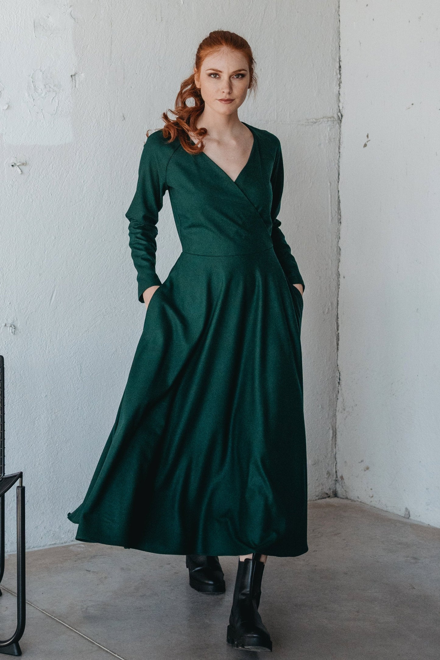 Winter Wool Dress, Wool Wrap Dress, Winter Dress for Women, Plus Size Clothing, Long Sleeve Wool Dress, Formal Fall Dress, Wool Clothing, XL / Black Winter Wool Dress, Wool Wrap Dress, Winter Dress for Women, Plus Size Clothing, Long Sleeve Wool Dress, Formal Fall Dress, Wool Clothing, XL / Black