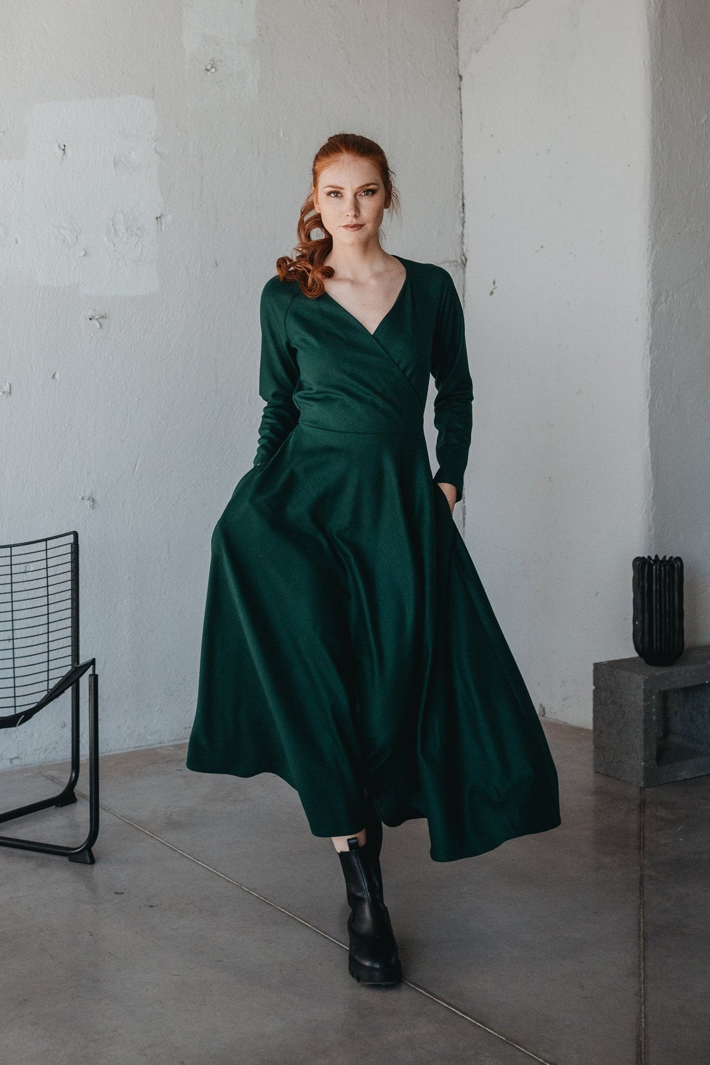 Winter Wool Dress, Wool Wrap Dress, Winter Dress for Women, Plus Size Clothing, Long Sleeve Wool Dress, Formal Fall Dress, Wool Clothing, XL / Black Winter Wool Dress, Wool Wrap Dress, Winter Dress for Women, Plus Size Clothing, Long Sleeve Wool Dress, Formal Fall Dress, Wool Clothing, XL / Black