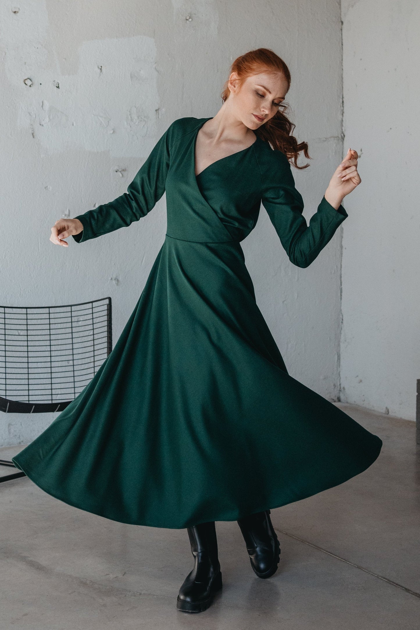 Winter Wool Dress, Wool Wrap Dress, Winter Dress for Women, Plus Size Clothing, Long Sleeve Wool Dress, Formal Fall Dress, Wool Clothing, XL / Black Winter Wool Dress, Wool Wrap Dress, Winter Dress for Women, Plus Size Clothing, Long Sleeve Wool Dress, Formal Fall Dress, Wool Clothing, XL / Black