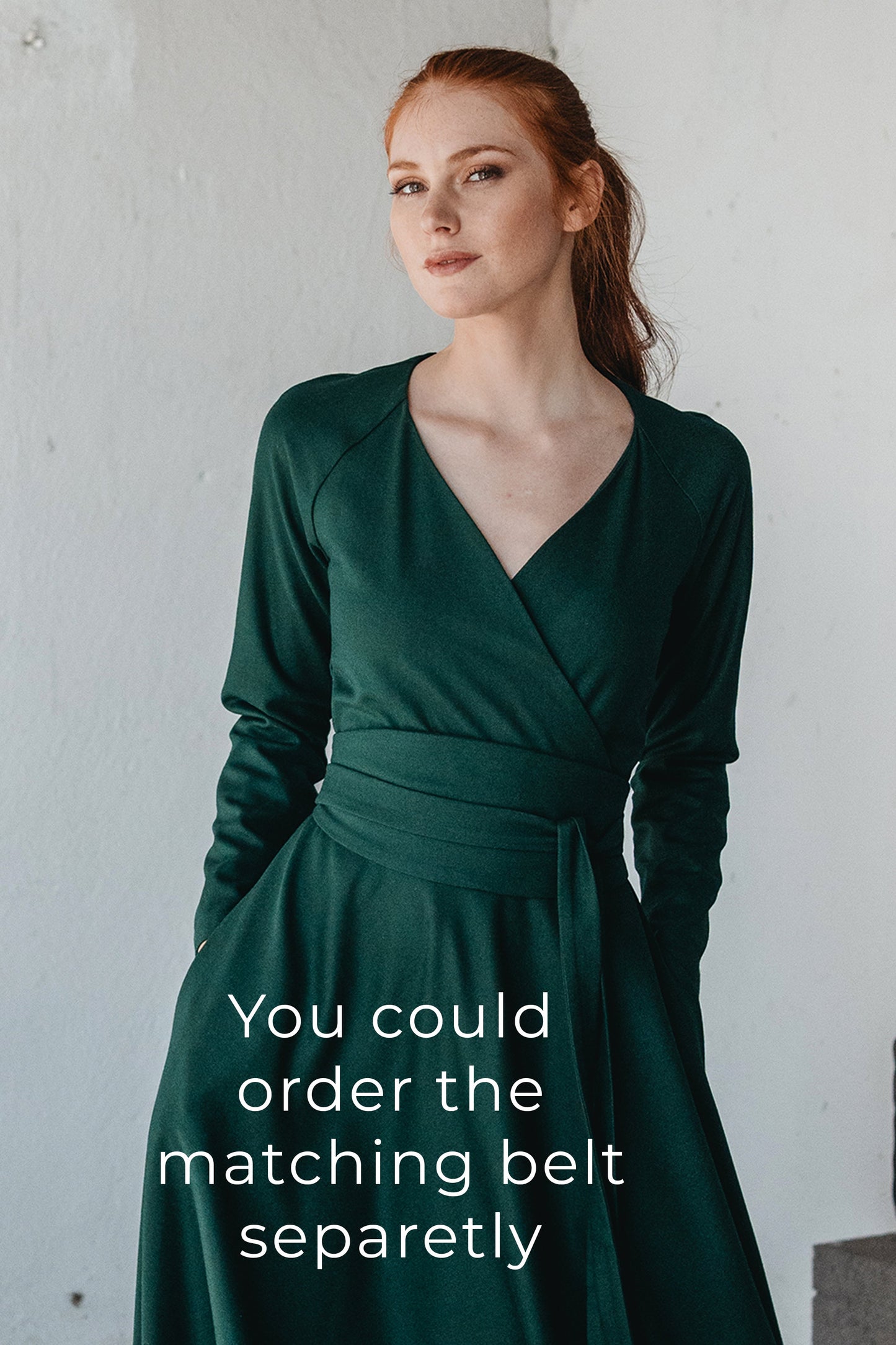 Wool Wrap-Top Dress - Cozy Elegant Winter Wear for Any Occasion VisibleArtShop Wool Wrap-Top Dress - Cozy Elegant Winter Wear for Any Occasion VisibleArtShop