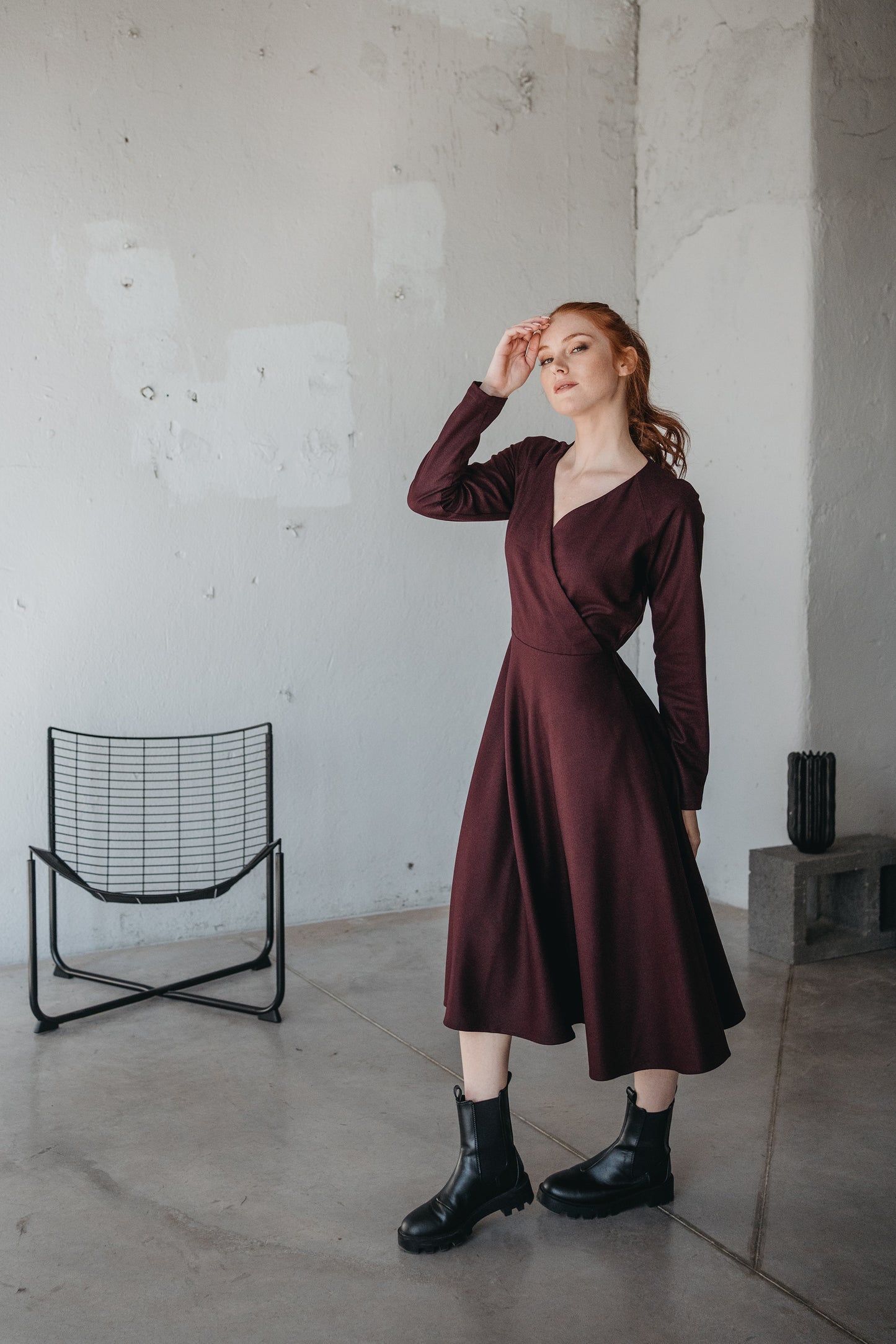 Burgundy Wool Winter Dress for Women, Fall Midi Dress with Pockets, Classic Wool Dress, Wool Clothing, Winter Warm Formal Dress, Xs / Black w/o Belt Burgundy Wool Winter Dress for Women, Fall Midi Dress with Pockets, Classic Wool Dress, Wool Clothing, Winter Warm Formal Dress, Xs / Black w/o Belt