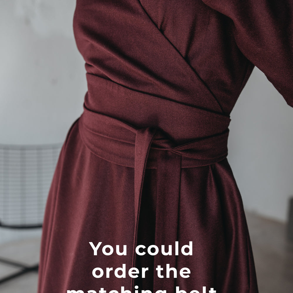 
                      
                        Wool Wrap-Top Dress in Midi Length, VisibleArtShop
                      
                    