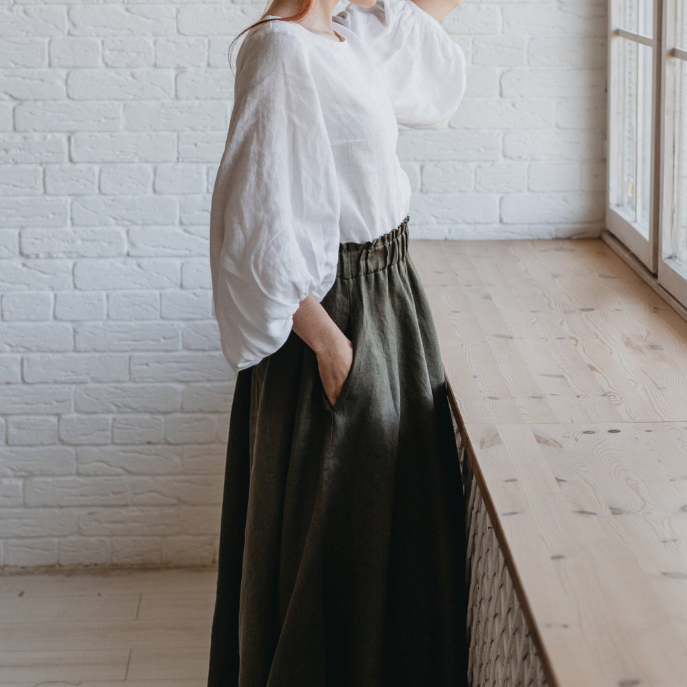 
                      
                        Heavyweight Linen Skirt with Pockets
                      
                    