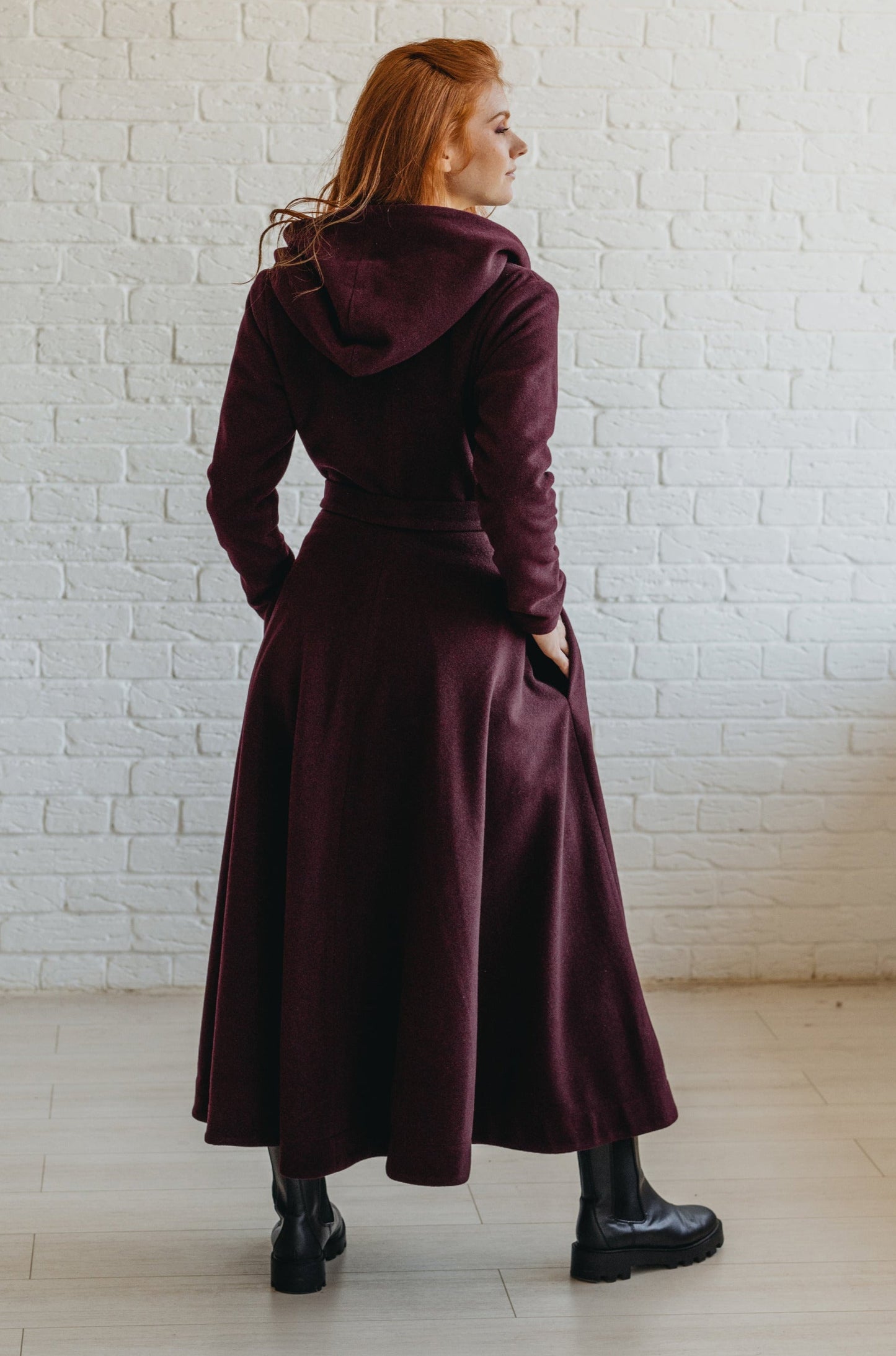 Merino Wool Flared Coat, VisibleArtShop
