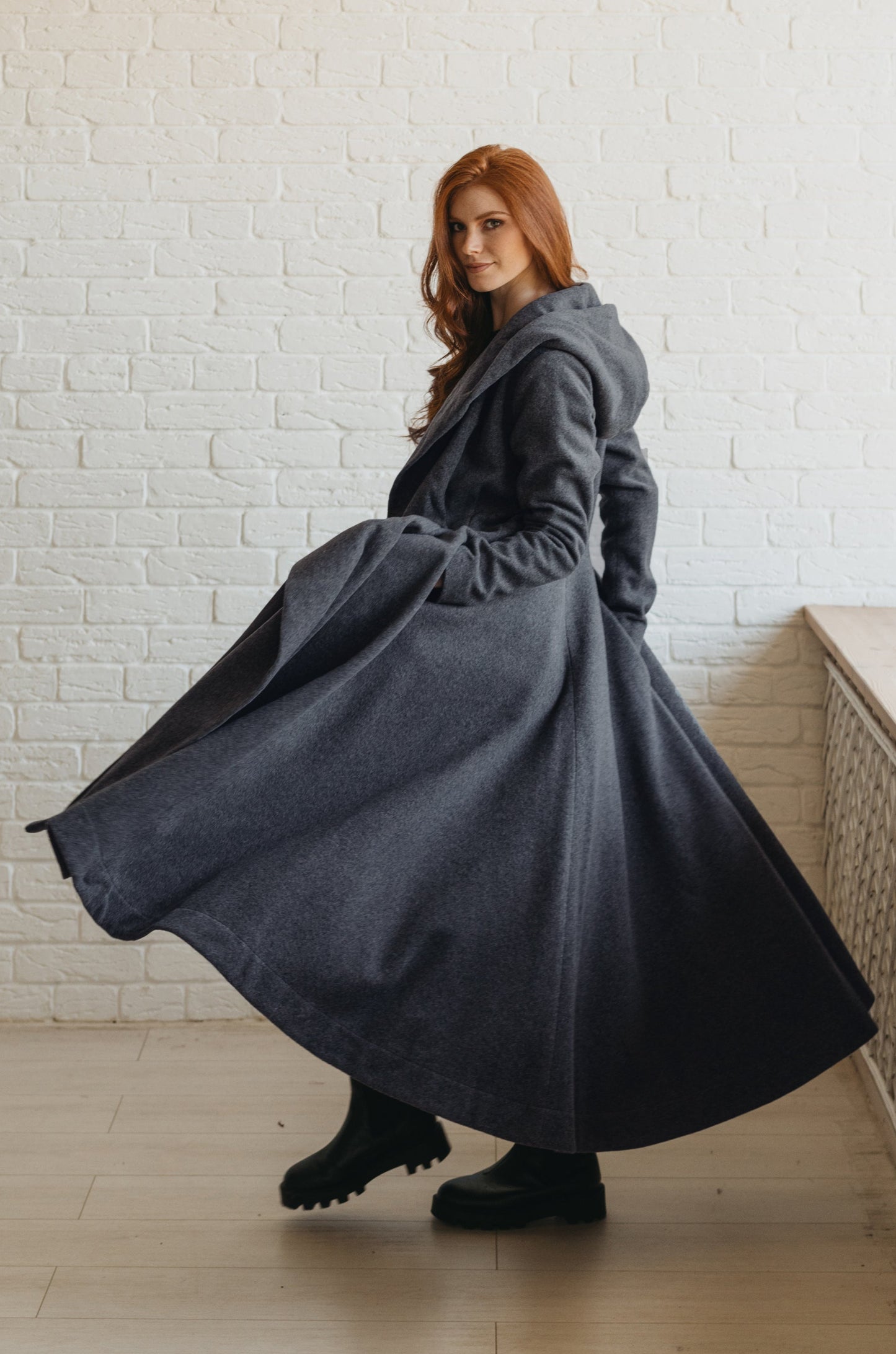 women's winter dress coat with hood Fox Fur White Coat with Hood for A Graceful Look This Winter