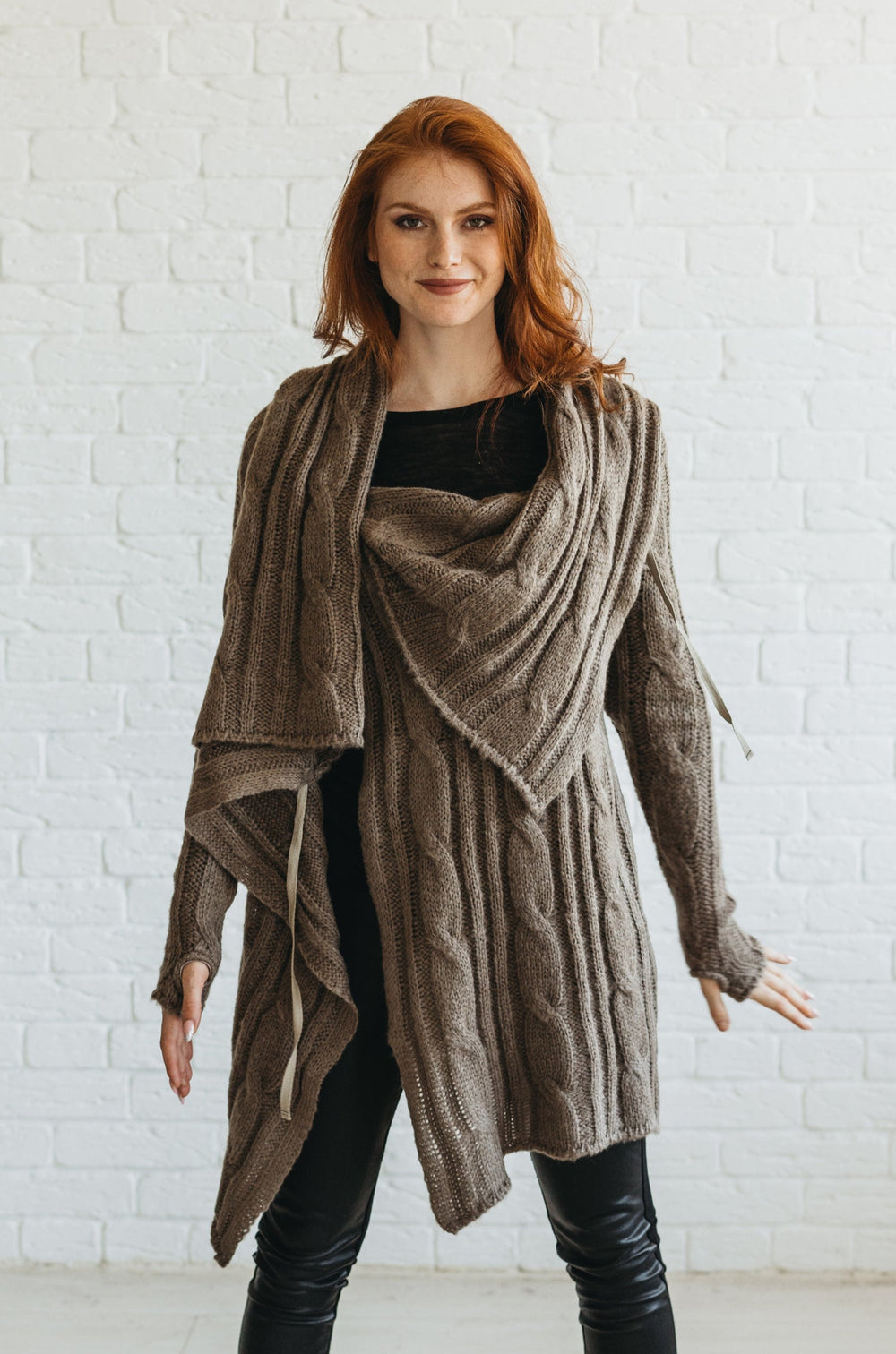 Asymmetrical Knit Cardigan-VisibleArtAhop