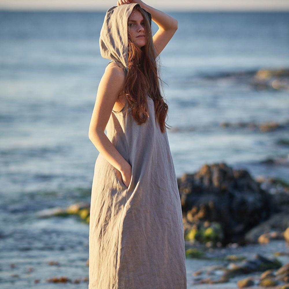 
                      
                        Hooded Linen Maxi Dress, VisibleArtShop
                      
                    