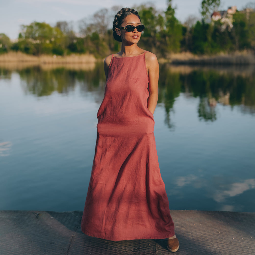 
                      
                        Boatneck Linen Maxi Dress
                      
                    