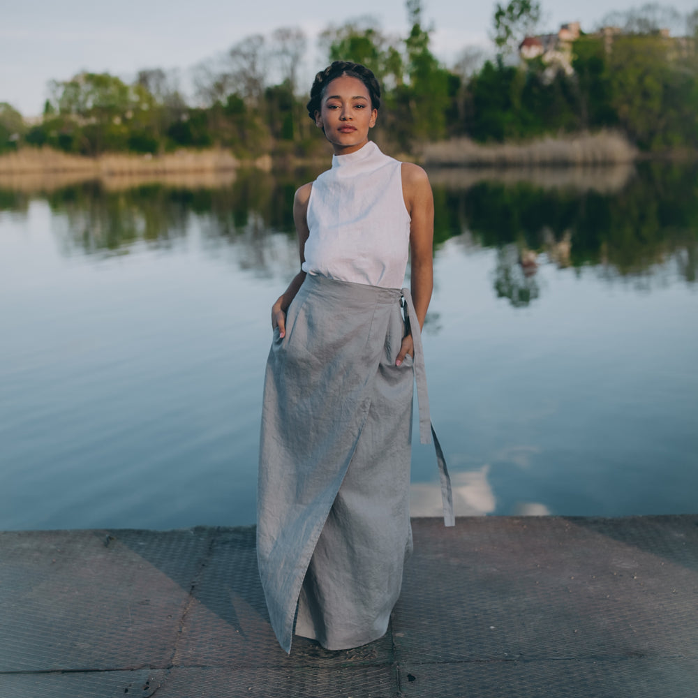 
                      
                        Cowl Neck Linen Sleeveless Top
                      
                    