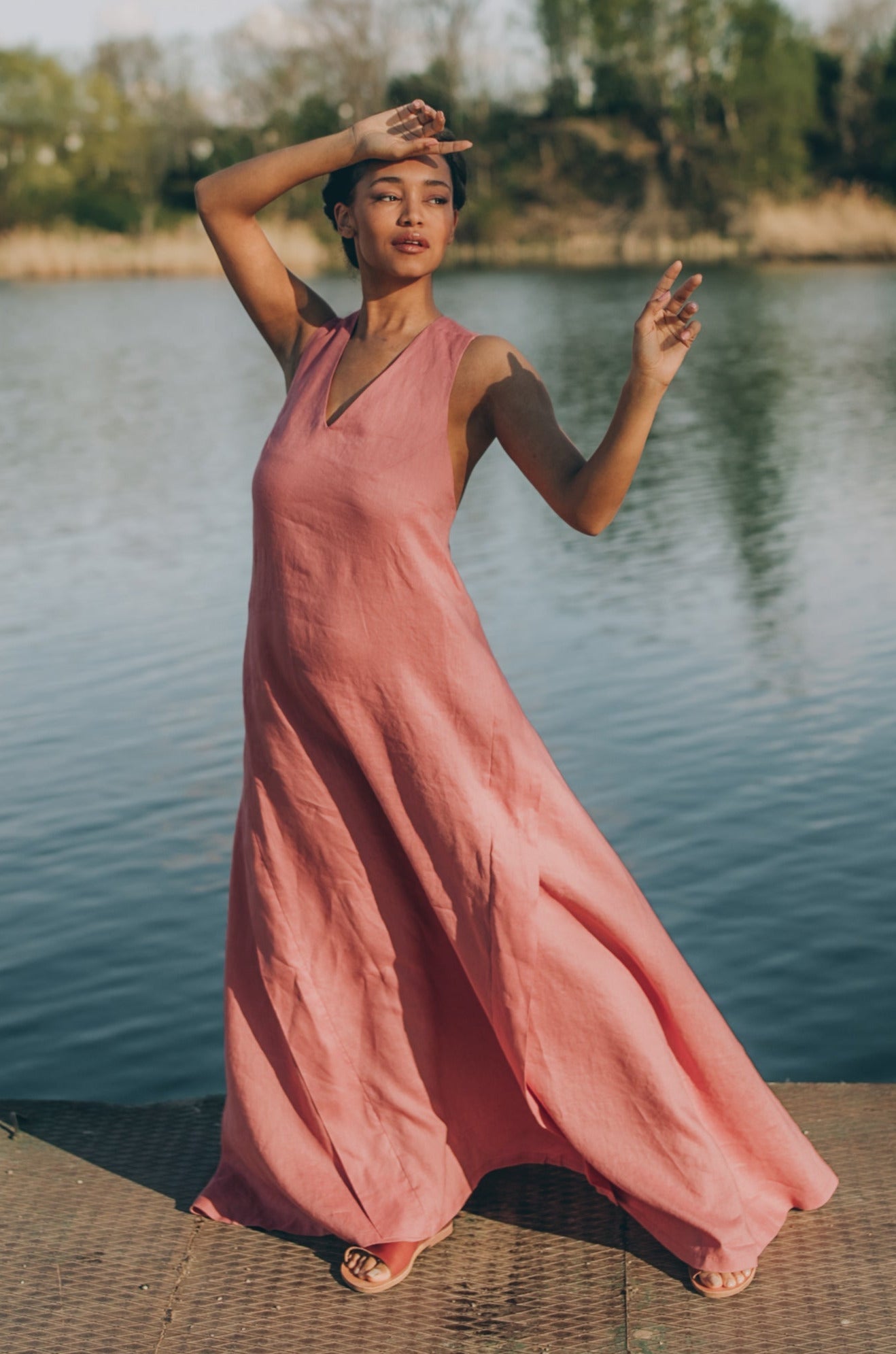 Cross-Back Linen Maxi Dress - Summer Linen Maxi Dress - Open Back Maxi Dress Women - Sleeveless Summer Maxi Dress - Plus Size Linen Clothes, 2XL / Cross-Back Linen Maxi Dress - Summer Linen Maxi Dress - Open Back Maxi Dress Women - Sleeveless Summer Maxi Dress - Plus Size Linen Clothes, 2XL /