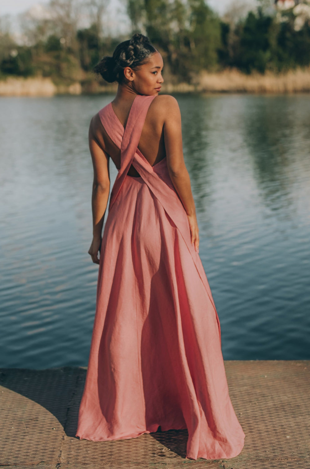 Cross-Back Linen Maxi Dress - Summer Linen Maxi Dress - Open Back Maxi Dress Women - Sleeveless Summer Maxi Dress - Plus Size Linen Clothes, 2XL / Cross-Back Linen Maxi Dress - Summer Linen Maxi Dress - Open Back Maxi Dress Women - Sleeveless Summer Maxi Dress - Plus Size Linen Clothes, 2XL /