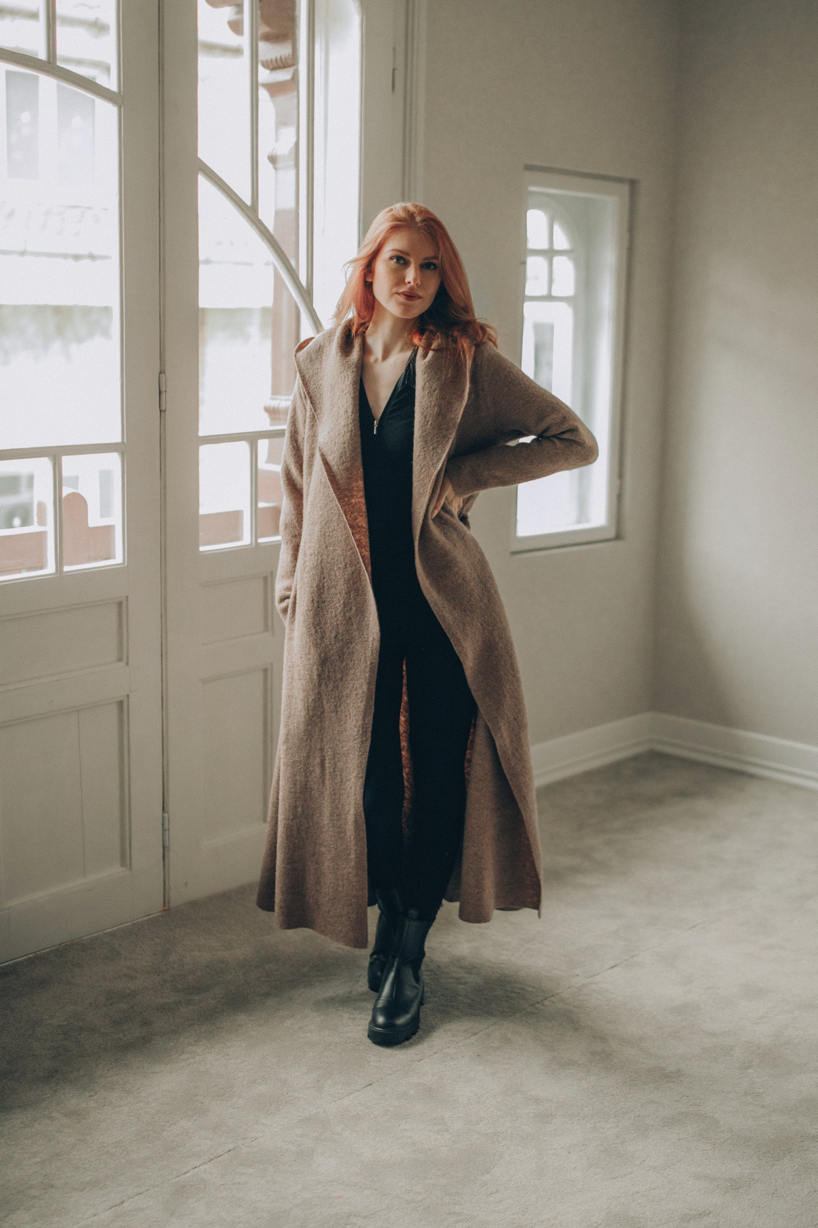 Maxi Wool Hooded Cardigan Coat - Elegant & Cozy Winter Outerwear