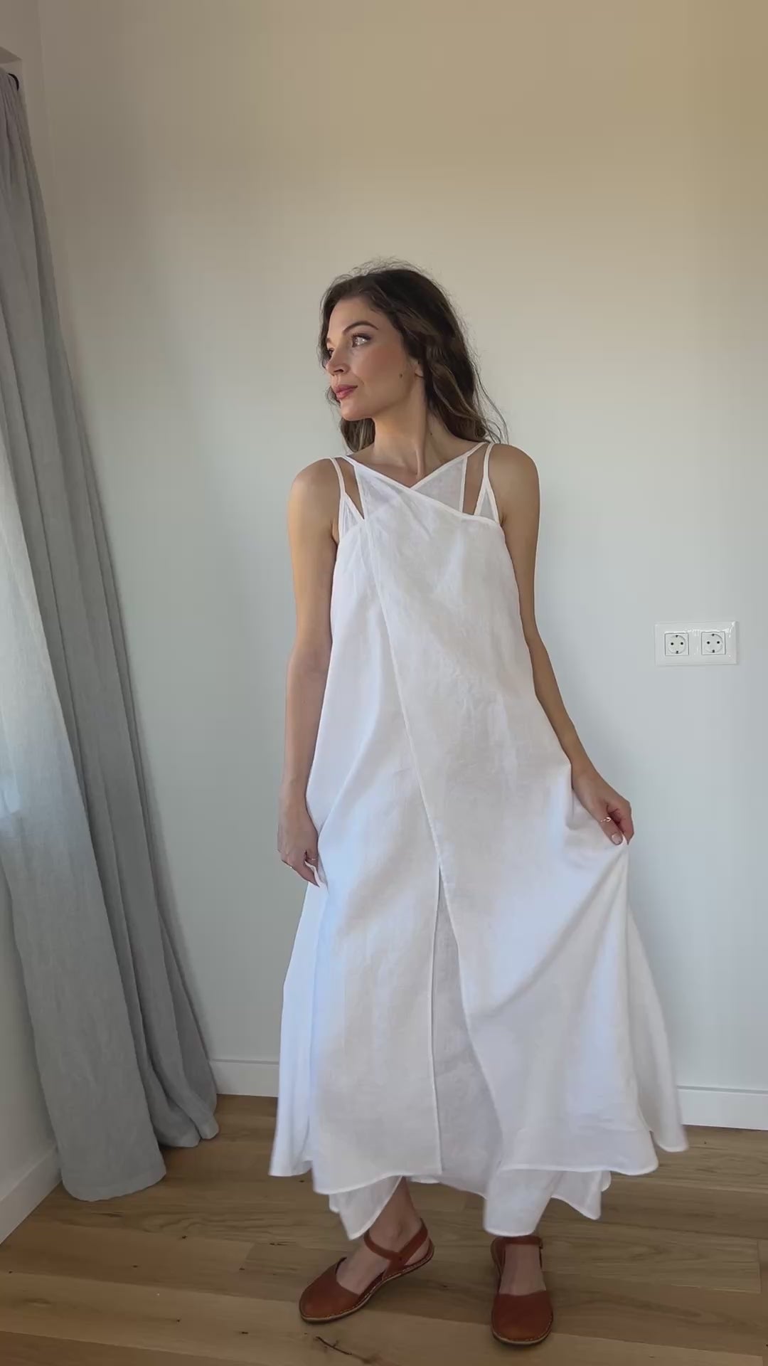 Summer Linen Dress with Slip