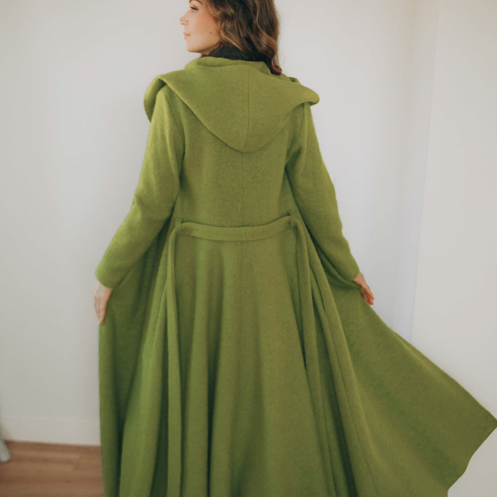 Maxi Wool Hooded Cardigan Coat