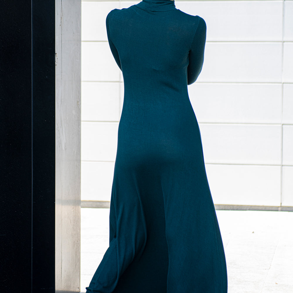 Cotton Maxi Turtleneck Dress, L / Black Cotton Maxi Turtleneck Dress, L / Black