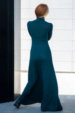 Cotton Maxi Turtleneck Dress - VisibleArtShop