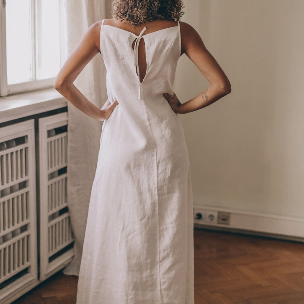 Linen Maxi Dress - White Linen Dress - Simple Linen Dress - Linen Spaghetti Strap Dress - Plus Size Clothing - Linen Dress Women - Linen Clothing, XS Linen Maxi Dress - White Linen Dress - Simple Linen Dress - Linen Spaghetti Strap Dress - Plus Size Clothing - Linen Dress Women - Linen Clothing, XS