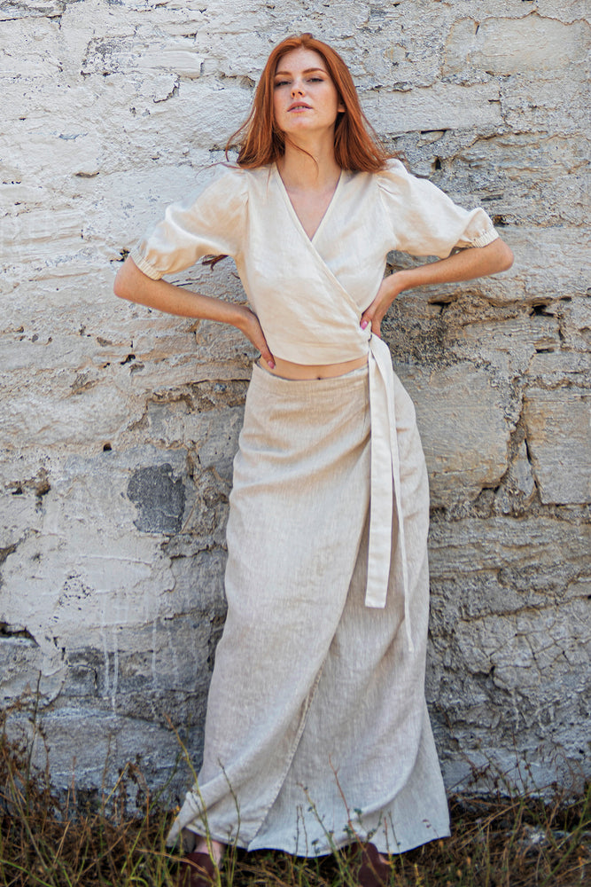 Linen Wrap Skirt - VisibleArtShop