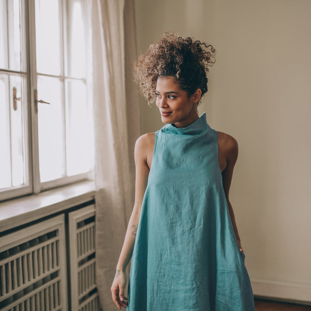 
                      
                        Cowl Neck Linen Dress, VisibleArtShop
                      
                    