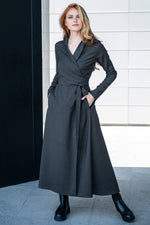 Wrap Dress from Italian Cold Wool - VisibleArtShop