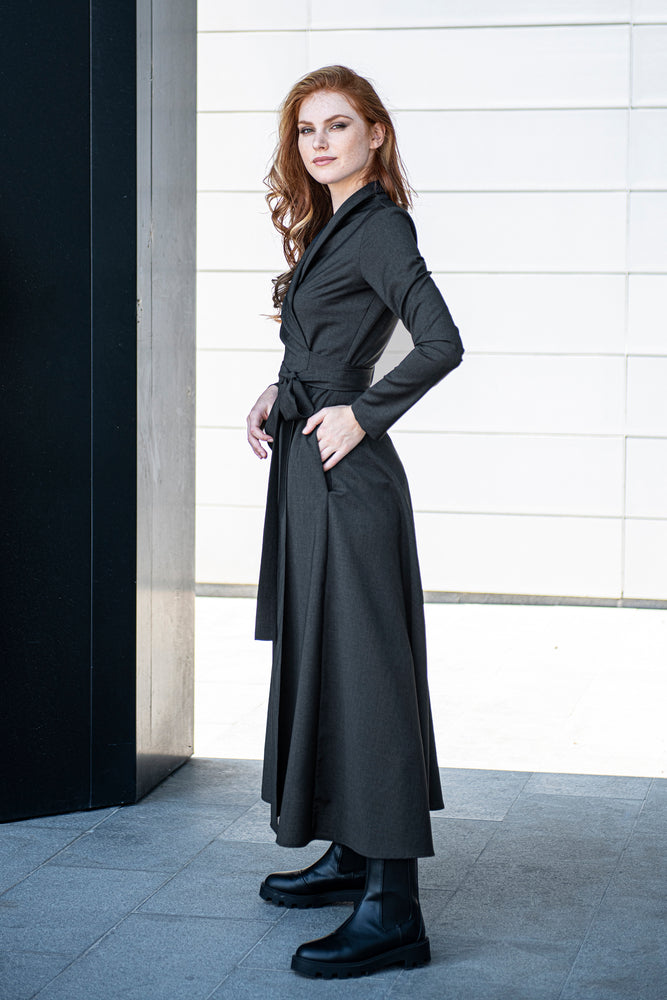 Wrap Dress from Italian Cold Wool - VisibleArtShop