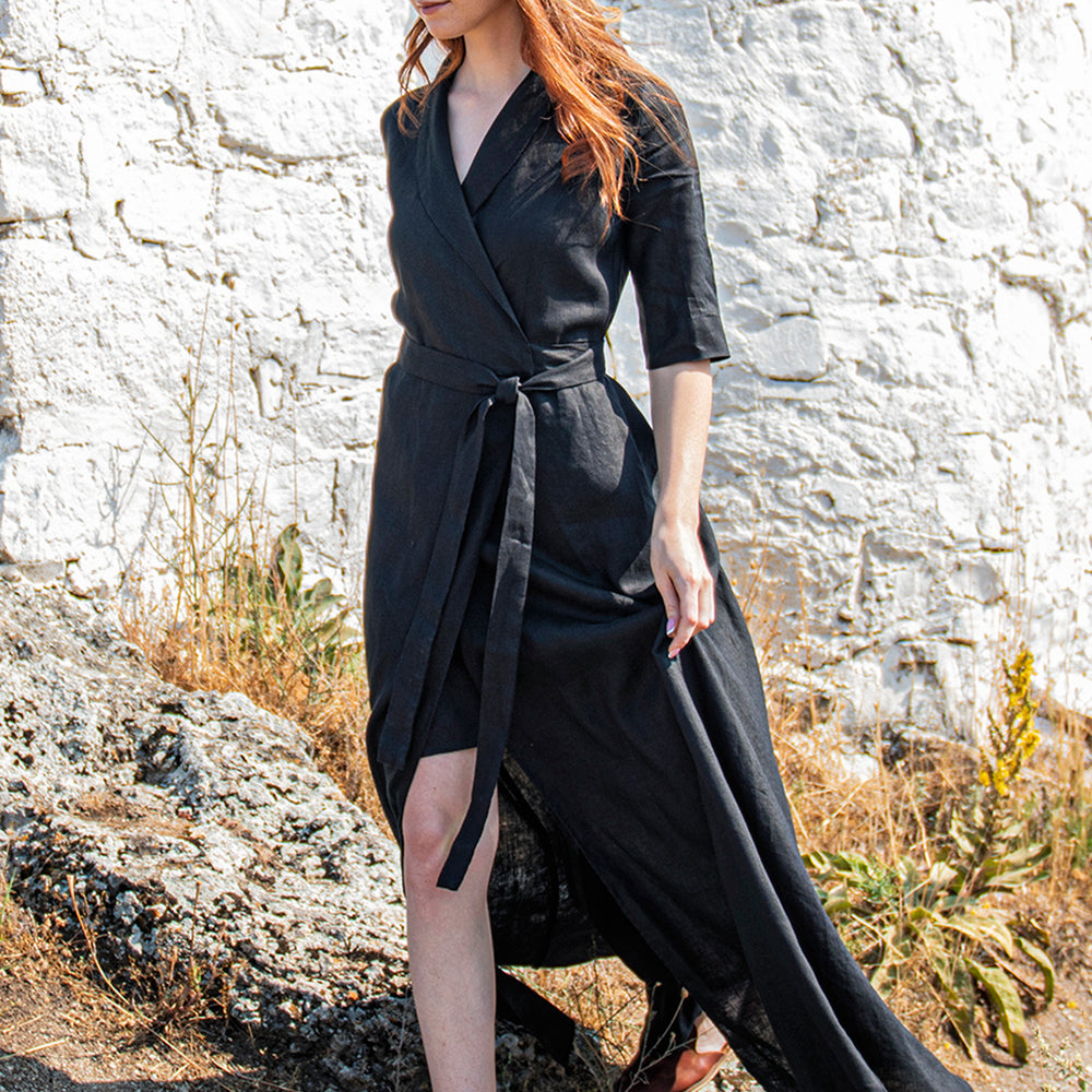 
                      
                        Linen Maxi Dress with Tie Waist, VisibleArtShop
                      
                    