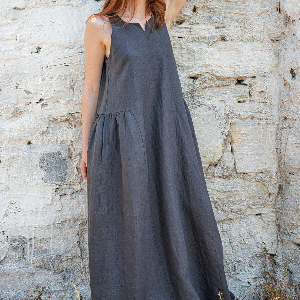 Loose Linen Maxi Dress, Summer Dress, Linen Dress for Women, Linen Dress with Pockets, Plus Size Dress, 100% Linen Clothing, XS / Deep Green Loose Linen Maxi Dress, Summer Dress, Linen Dress for Women, Linen Dress with Pockets, Plus Size Dress, 100% Linen Clothing, XS / Deep Green