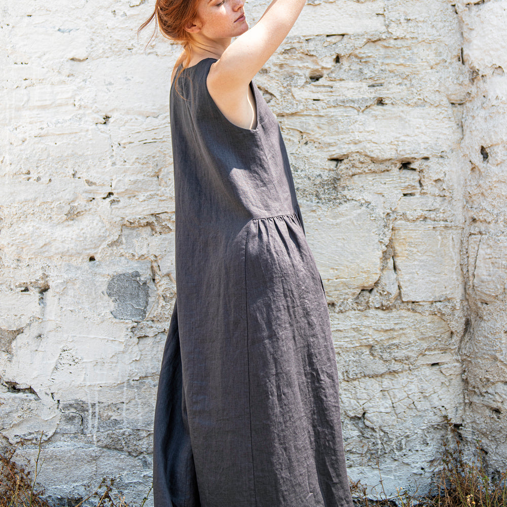 Loose Linen Maxi Dress, Summer Dress, Linen Dress for Women, Linen Dress with Pockets, Plus Size Dress, 100% Linen Clothing, XS / Deep Green Loose Linen Maxi Dress, Summer Dress, Linen Dress for Women, Linen Dress with Pockets, Plus Size Dress, 100% Linen Clothing, XS / Deep Green
