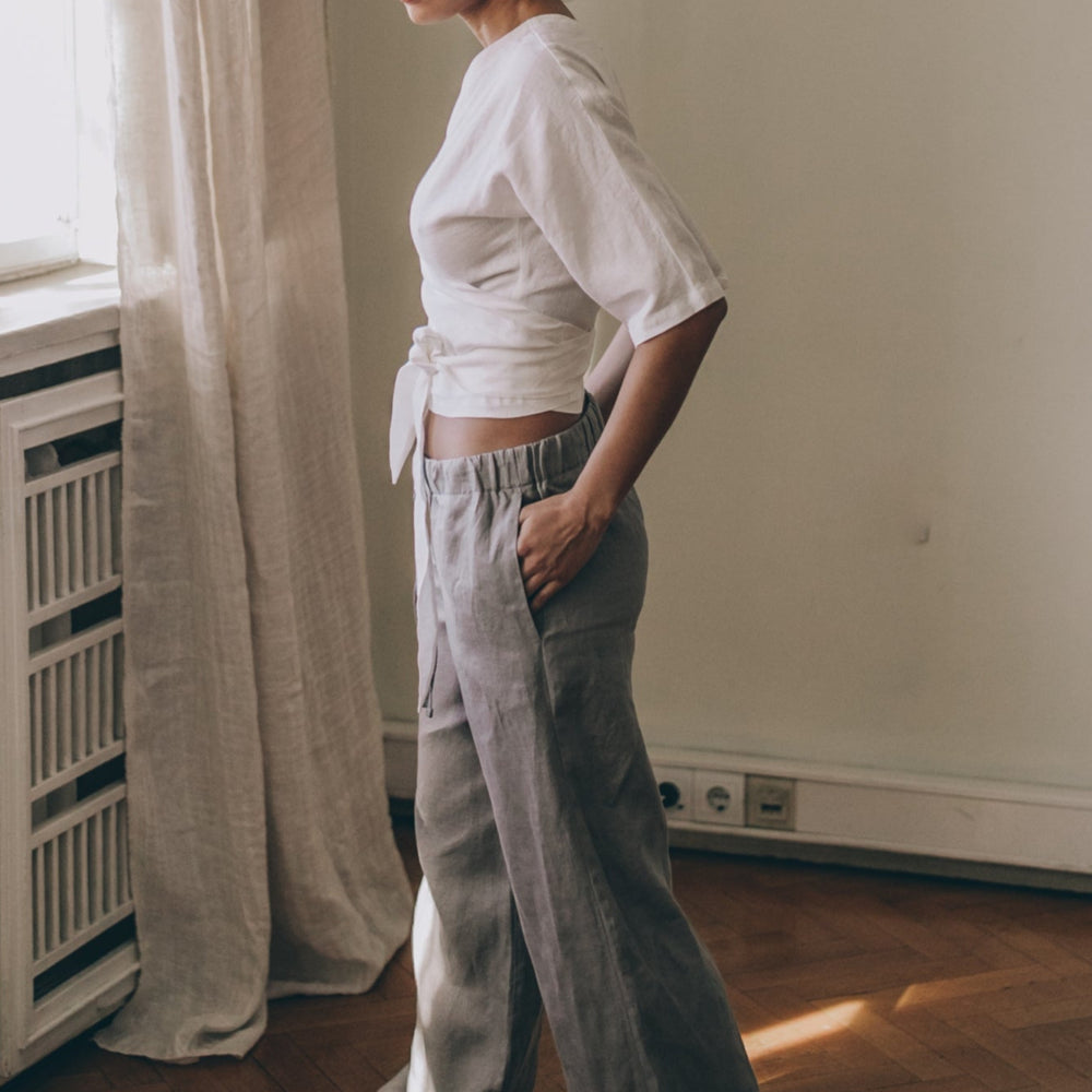 Classic Linen Drawstring Pants - VisibleArtShop