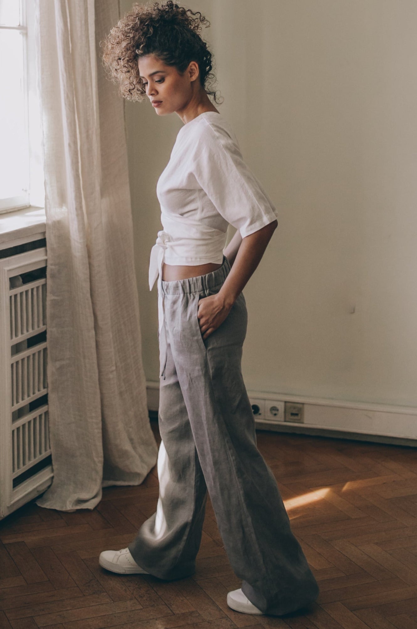 Classic Linen Drawstring Pants - VisibleArtShop