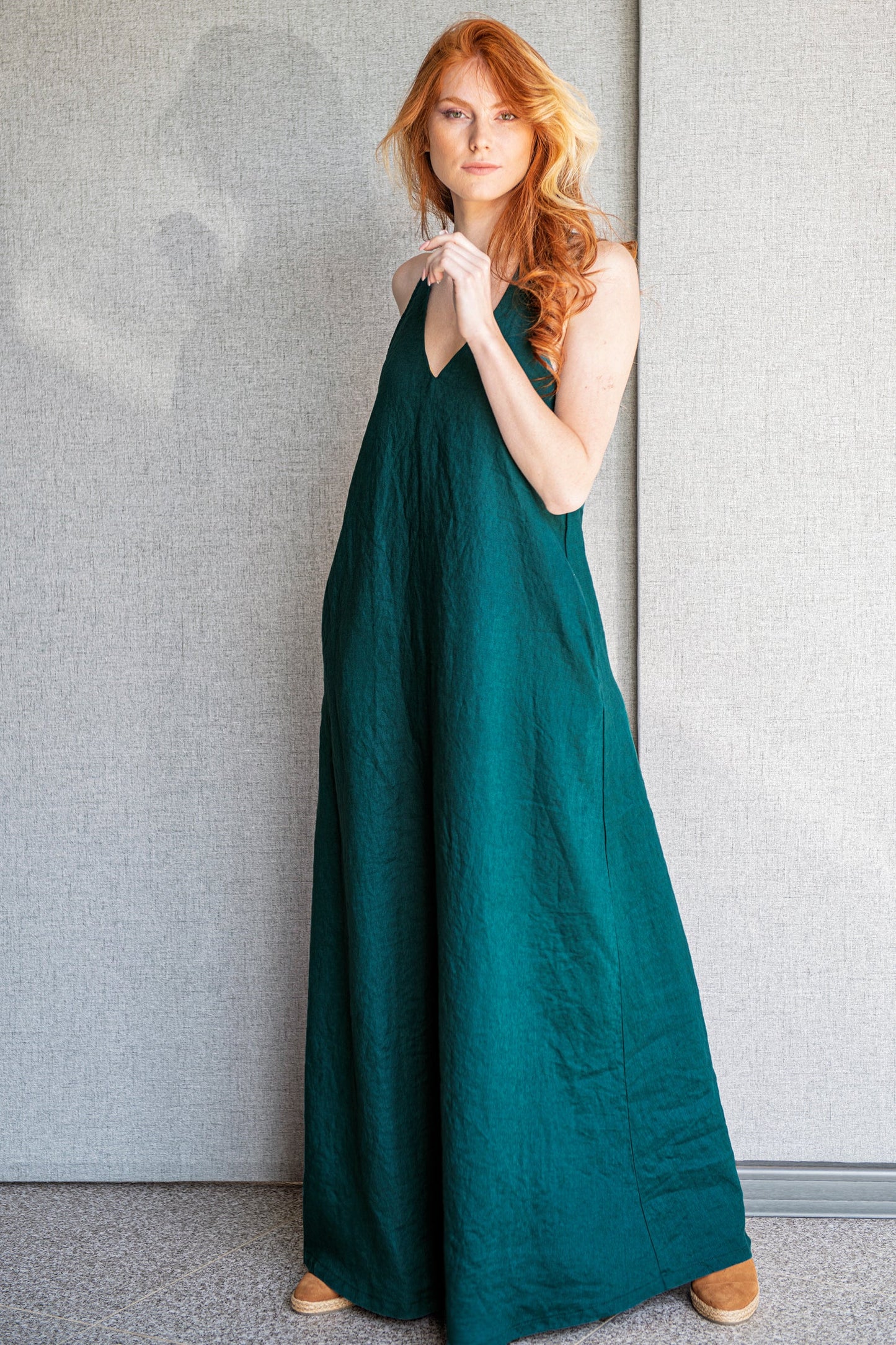Emerald Green Linen Dress, Linen Maxi Dress, Linen Dress for Women, Summer Maxi Dress, Sleeveless Maxi Dress, Plus Size Dress, Linen Clothing, XL / Emerald Green Linen Dress, Linen Maxi Dress, Linen Dress for Women, Summer Maxi Dress, Sleeveless Maxi Dress, Plus Size Dress, Linen Clothing, XL /
