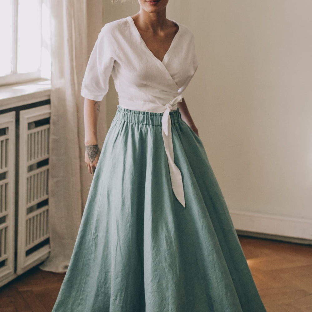 
                      
                        Rich Linen Midi Skirt, VisibleArtShop
                      
                    
