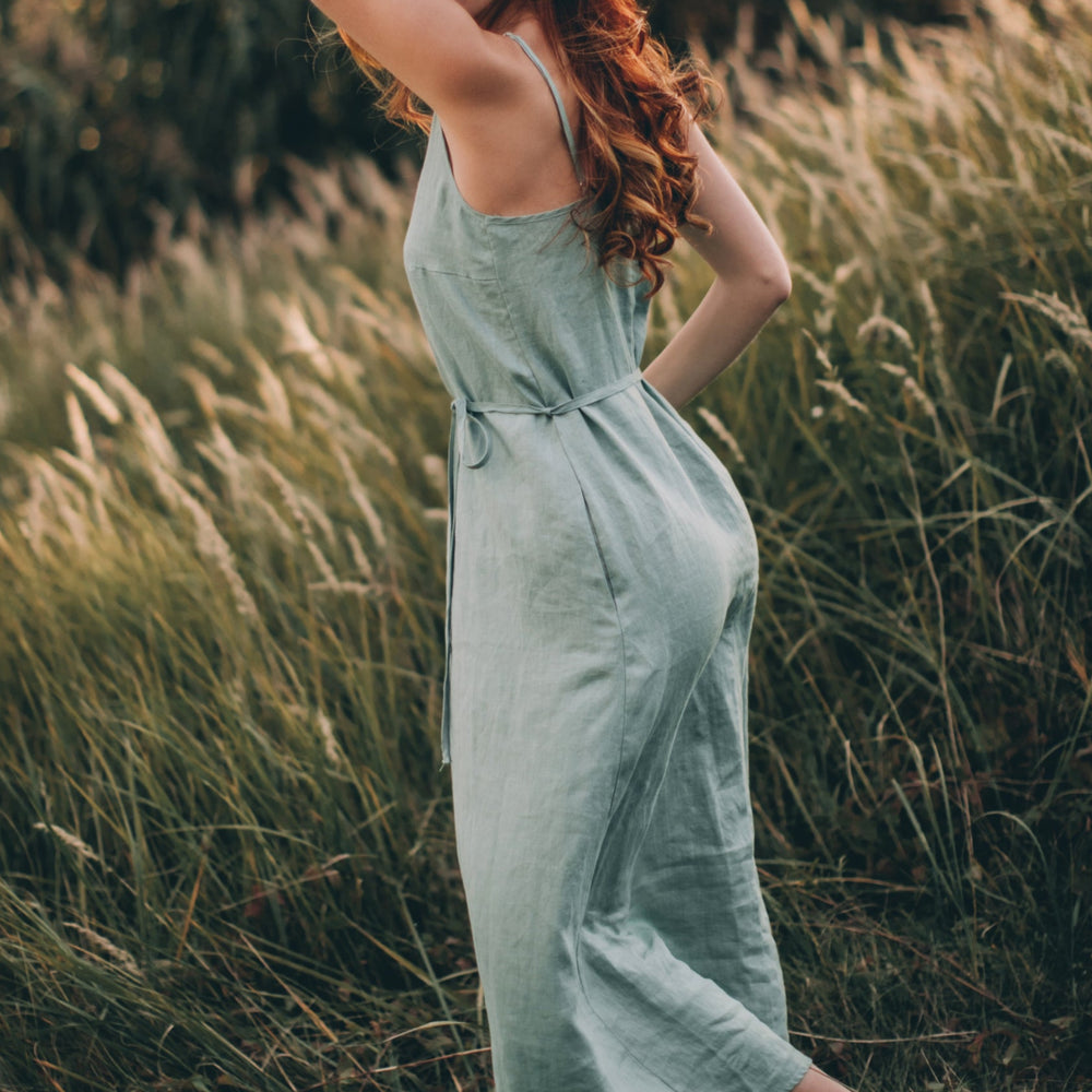 
                      
                        Linen Slip Dress with Strap Belt, VisibleArtShop
                      
                    
