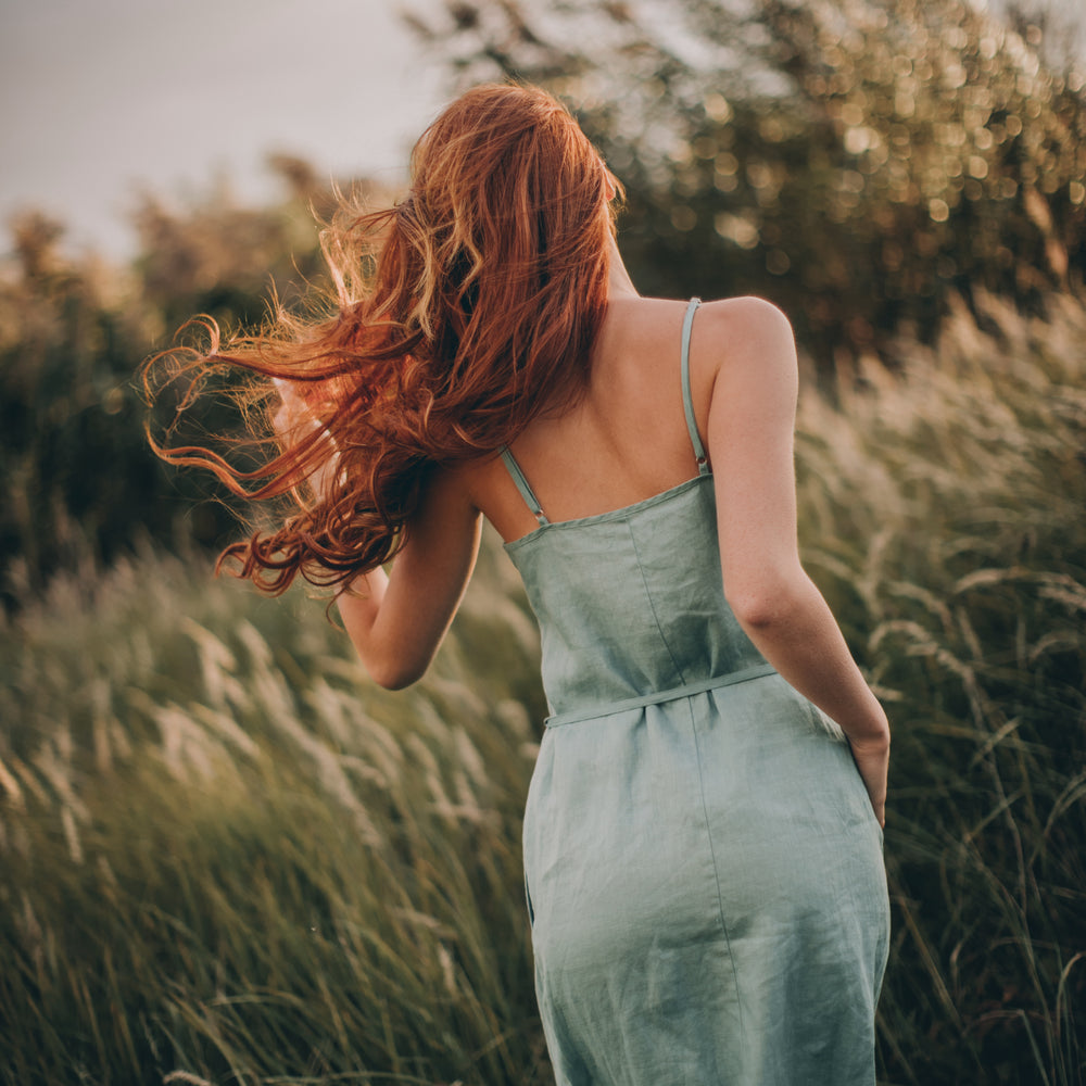
                      
                        Linen Slip Dress with Strap Belt, VisibleArtShop
                      
                    