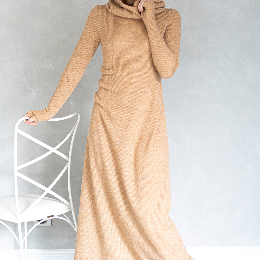 
                      
                        Hooded Knit Dress with Accent, VisibleArtShop
                      
                    