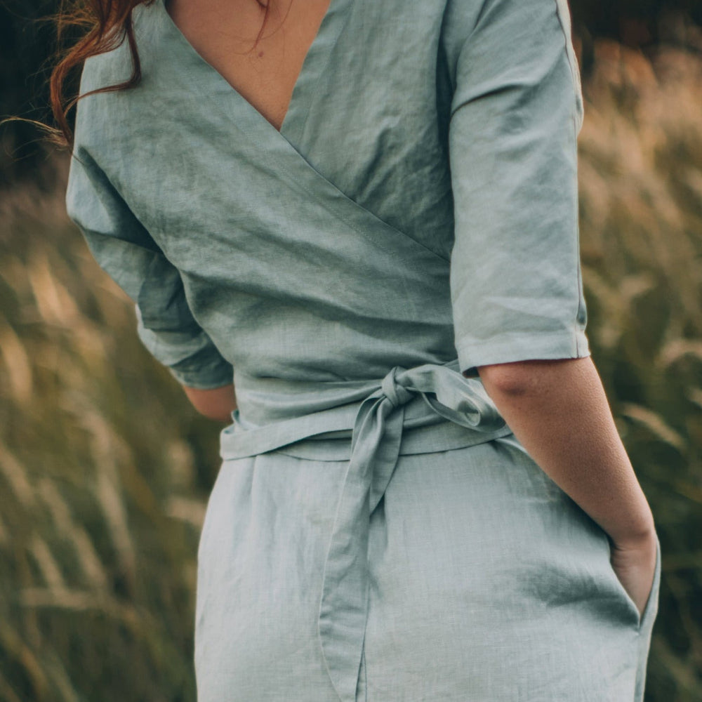 
                      
                        Minimalist Linen Wrap Top, VisibleArtShop
                      
                    