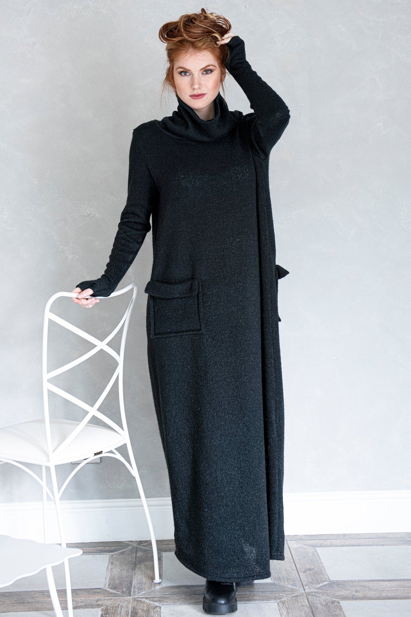 Maxi Sweater Dress with Pockets, Winter Maxi Dress, Long Turtleneck Dress, Knitted Maxi Dress for Women, Plus Size Maxi Dress, L / Black Maxi Sweater Dress with Pockets, Winter Maxi Dress, Long Turtleneck Dress, Knitted Maxi Dress for Women, Plus Size Maxi Dress, L / Black